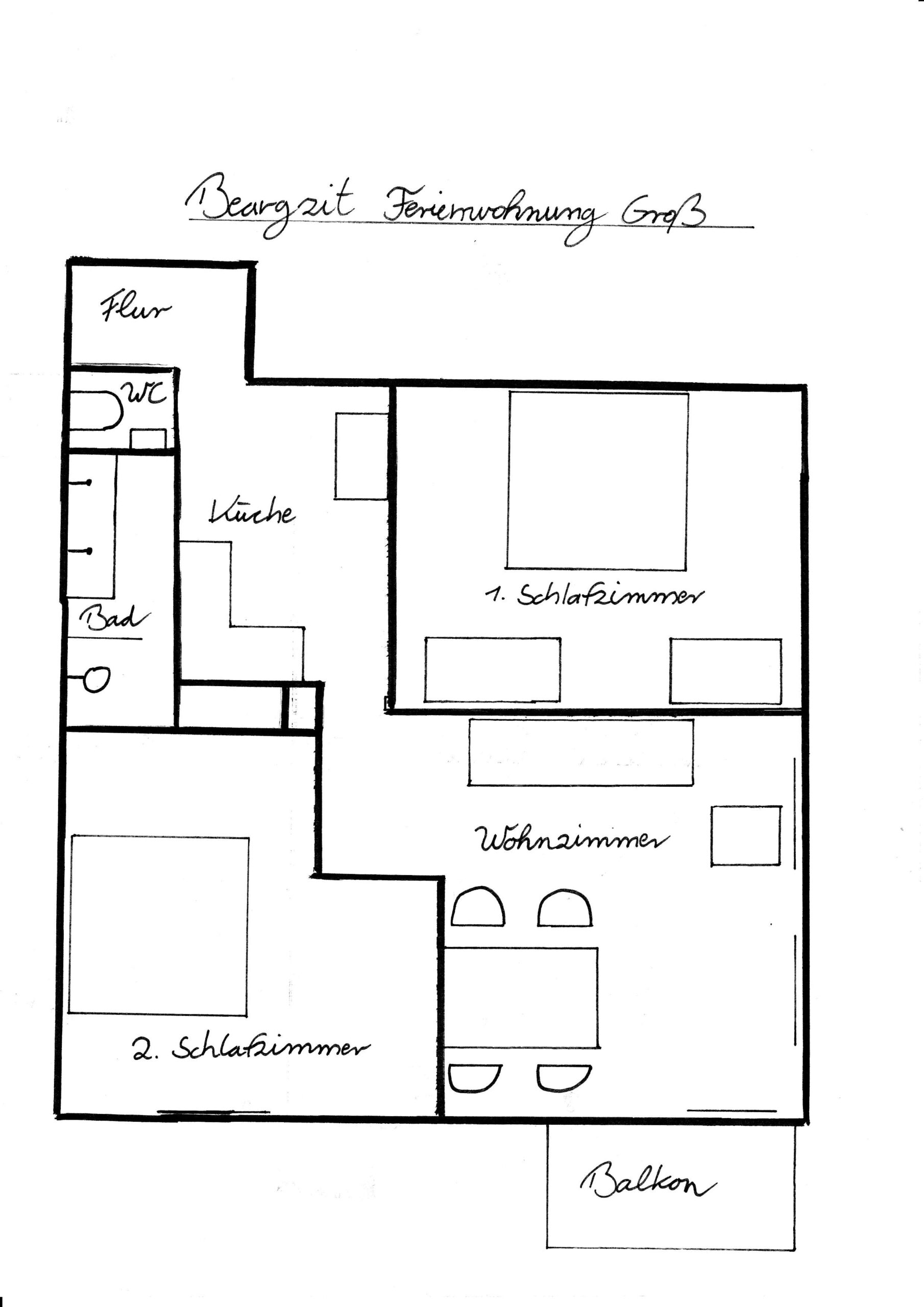 Grundriss Ferienwohnung groß